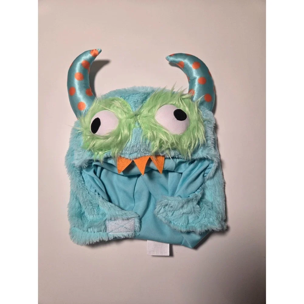 Spirit Halloween Lil Monster Infant Jumpsuit Costume Boys 0-6 Month Blue Hooded - Picture 6 of 9